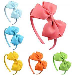 ZOCONE Fiocco Cerchietto per capelli Bambine, 6 Pezzi Ragazze Cerchietto per Capelli Cerchietto per Capelli Bambine, 6 Colori (Rosa)