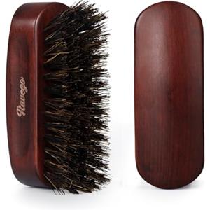 RAVEGO Spazzola per capelli in setole di cinghiale per la cura quotidiana della barba, piccola spazzola da barba da viaggio