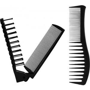 DecorDwell 2 Pezzi Pettine Pieghevole, Piccola Pieghevole Spazzola per Capelli, Pettine a Denti Larghi, Pettine per Capelli, Spazzola per Capelli Viaggio, Portatile Piccolo Pettine Nero, per donne e uomini