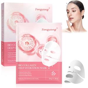 Fengyang® Bio Mask Collagen, Maschera Al Collagene Viso, Bio Collagen, Maschera Bio Al Collagene, Ridurre La Dimensione Dei Pori