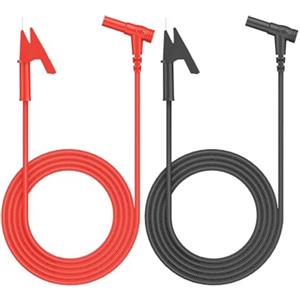 ALLmeter 2Pcs 15A 1000 V Puntali Tester per Multimetro, Spina a Banana per Coccodrillo da 4 mm, 1M Linea del Cavo della Sonda di Prova del Morsetto a Coccodrillo per Multimetro, Cavo di Misurazione