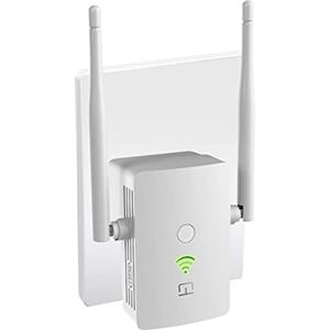 Sanyaa Amplificatore WLAN I 1.200 Mbit/s dual-band ripetitore WLAN I amplificatore internet ad alta portata, ripetitore con connessione LAN, presa, 867 Mbit/s 5 GHz + 300 Mbit/s 2,4 GHz, design compatto