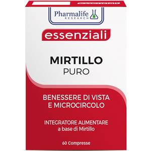 Pharmalife Research Mirtillo Puro 60 Compresse - Estratto Secco di Mirtillo Titolato al 25% in Antocianosidi