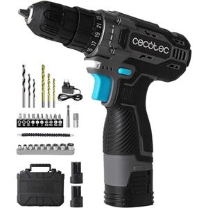 Cecotec Trapano Avvitatore Batterie 16V e 2000mAh PowerForce 1620 Easy Hand. 2 Livelli di Velocità fino a 1500rpm, Coppia di Serraggio di 38Nm Regolabile in 25+1 Livelli, Include Valigetta e Accessori