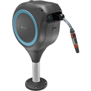 Gardena Avvolgitubo RollUp S: cassetta resistente alle intemperie con tecnologia RollUp e tubo 15 m, irrigazione di piccoli giardini con terrazza, riavvolgimento automatico, turchese (18605-20)