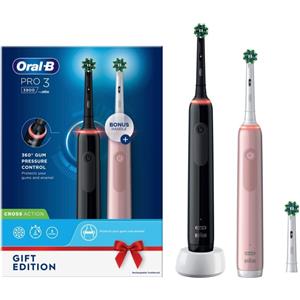 Oral-B Pro 3 3900N Gift Edition Adulto Spazzolino rotante-oscillante Nero, Rosa