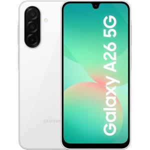 Samsung Galaxy A26 5G, Smartphone con Funzioni intelligenti, 3 anni di Garanzia del produttore, Display Super AMOLED 6.7", 6GB RAM, 128GB, 5.000 mAh, memoria espandibile, White [Versione Italiana]