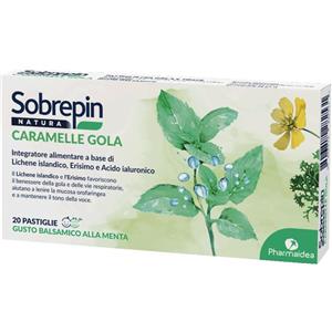 PHARMAIDEA Sobrepin Natura Caramelle Gola - 20 Pastiglie con Lichene Islandico ed Erisimo per il Benessere della Gola