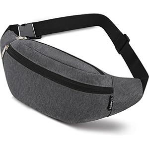 Ridirun Marsupio Sportivo Running Outdoor Fanny Pack Bag da Uomo Donna Marsupi alla Moda in Nylon con Cinturino Regolabile Rapido per Corsa Ciclismo Escursione Campeggio Grigio Scuro
