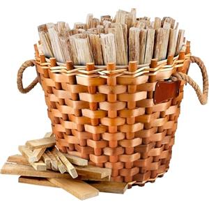 Avilia Cesta Portalegna da Interno Foderata, 47x40cm - Design Elegante in Rattan, Maniglie per Trasporto, Ideale per Camino e Ardere