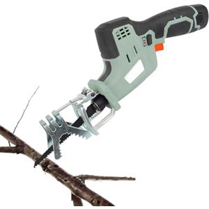 Avilia Sega Alternativa a Batteria per Potatura - Seghetto Tagliarami Cordless, con Scarpa Inclinabile 45°, 1300mAh, Taglio Legno e Cartongesso 90mm, Metallo 3mm, 3 Lame Incluse, 12V