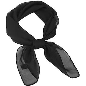 Maxtonser Sciarpa quadrata anni '50 sciarpa quadrata sciarpa quadrata fazzoletto retrò cravatta per capelli per le donne solido velato foulard nero