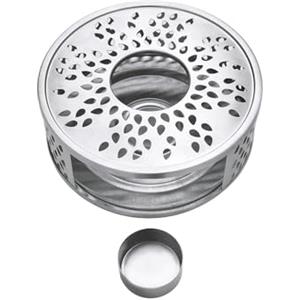 Creano Scaldavivande in Acciaio Inox con Portacandele per Teiere e Tazze Elegante Stabile Non Fa Rumore Adatto a Tutte Le Teiere - Regalo Perfetto Donna Uomo Natale Pasqua