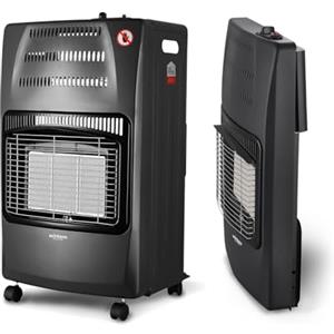 Wintem Stufa a Gas Richiudibile Nera a GPL 4,2kW con 3 Livelli di Riscaldamento e Accensione Sicura Piezoelettrica - Facile da Spostare Grazie alle Comode Ruote - Ottima per gli Ambienti Interni