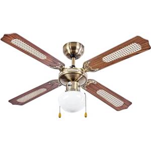 Avilia - Ventilatore da Soffitto 60W con Luce Ø106 cm con Pale in Legno per Ambienti Domestici e Lavorativi, Illuminazione Integrata da Lampada E27, Motore Silenzioso e Rotazione Reversibile