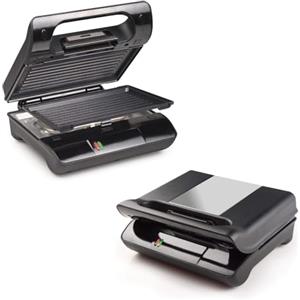 Wintem Piastra per Waffle e Sandwich Antiaderente in Acciaio Inox - Potenza 800W e Funzioni di Griglia, Waffle e Formaggio alla Griglia - Dimensioni 22,6x23,6x10,8cm - Piastre Intercambiabili