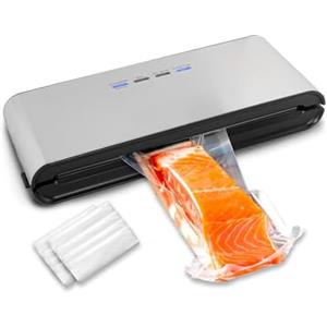 Avilia Macchina Sottovuoto per Alimenti - Macchina Sigillasacchetti per Carne, Verdure e Pesce, in Acciaio Inox, 38x15.5x6.3cm, 120W