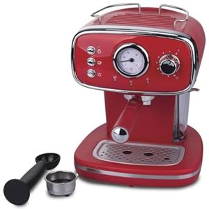 Avilia - Macchina Caffè Automatica 1100 W per Espresso e Cappuccino con Lancia Vapore, Compatibile con Cialde e Caffè Macinato, Serbatoio Rimovibile 1,2 L, Pressione 15 Bar