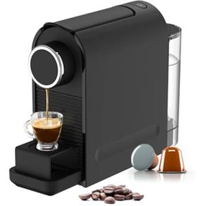 Avilia - Macchina Caffè da 1400W con Pressione 20 Bar Compatibile Capsule Standard, Serbatoio da 0,5L, Erogazione Programmabile e Spegnimento Automatico per Caffè Espresso Cremoso e Veloce Nera