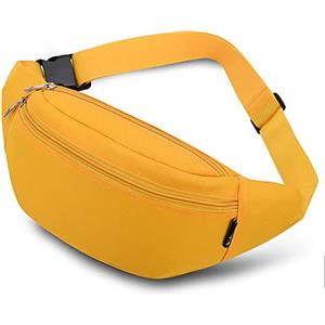 Ridirun Marsupio Sportivo Running Outdoor Fanny Pack Bag da Uomo Donna Marsupi alla Moda in Nylon con Cinturino Regolabile Rapido per Corsa Ciclismo Escursione Campeggio Giallo