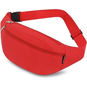 Ridirun Marsupio Sportivo Running Outdoor Fanny Pack Bag da Uomo Donna Marsupi alla Moda in Nylon con Cinturino Regolabile Rapido per Corsa Ciclismo Escursione Campeggio (Rosso)