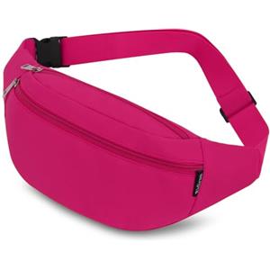 Ridirun Marsupio Sportivo Running Outdoor Fanny Pack Bag da Uomo Donna Marsupi alla Moda in Nylon con Cinturino Regolabile Rapido per Corsa Ciclismo Escursione Campeggio (Rossorosa)