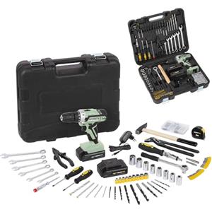 Avilia Trapano Avvitatore Cordless con Batteria e Valigetta per Fai da Te - Kit Avvitatore con 135 Accessori, Punte per Metallo, Muro, Legno e Utensili per Bricolage Completo, 12V