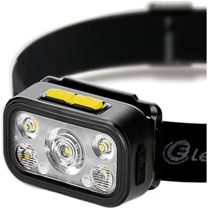 Electraline 58038 Lampada/Torcia frontale LED potente 600 Lumen, Batteria 1000mAh ricaricabile