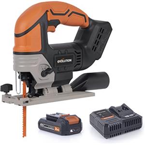 Evolution Power Tools Evolution Seghetto alternativo a batteria R90JGS-Li 18 V Li-Ion EXT Inc Lame multimateriale