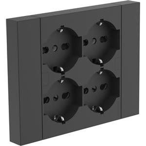 Electraline 22115 Multipresa da incasso Quadra 4 Posti Universali P40, compatibile con tutte le scatole da incasso 3 posti (muratura o cartongesso)