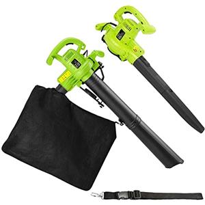 BAKAJI Aspirafoglie Elettrico da Giardino 3 in 1 Aspiratore Trituratore e Soffiatore Soffia Foglie Potenza 3000W con Serbatoio di Raccolta 40 lt e Tracolla per Manutenzione, con Filo