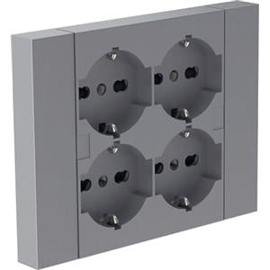 Electraline 22135 Multipresa da incasso Quadra 4 Posti Universali P40, compatibile con tutte le scatole da incasso 3 posti (muratura o cartongesso)