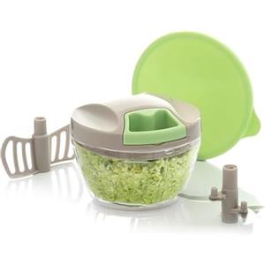 Wintem - Tritatutto Manuale Compatto da 400ml con Lame Curve in Acciaio Inox e Frusta Inclusa, Azionamento a Corda, Ideale per Salse, Verdure, Uova e Preparazioni Veloci Ovunque