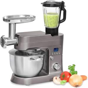 Wintem Impastatrice Planetaria 1200W con Ciotola in Acciaio Inox da 6,2L - Ideale per Impastare, Tritare e Mescolare, con 12 Velocità Regolabili, Timer e Funzione Soft Start