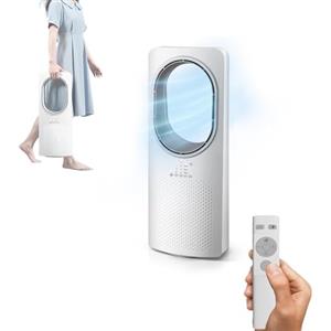 Wintem - Ventilatore a Torre Silenzioso Freezy Senza Pale con Telecomando, 3 Velocità, 3 Modalità, Timer 15 Ore e Oscillazione, Ventilatore da Terra con Display LED e Comandi Touch Intuitivi