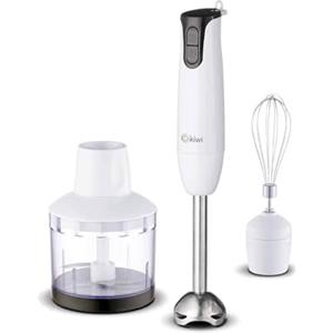 Avilia Set Frullatore ad Immersione con Tritatutto e Frusta Elettrica - Kit Frullatore ad Immersione con Accessori, a 2 Velocità, in Acciaio Inox, 500W, Bianco