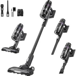 Eureka ReactiClean 520 Aspirapolvere lavapavimenti senza filo, 20,3 K Pa, aspirapolvere leggero, portatile e versatile con 4 funzioni in 1, autonomia 50 min, illuminazione per pavimenti duri, tappeto