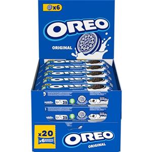 Oreo Original, Biscotti al Cacao Ripieni di Crema al Gusto Vaniglia, 20 monoporzioni da 66 g
