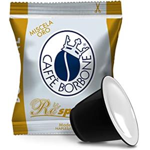 Caffè Borbone Respresso, Miscela Oro - 100 Capsule - Compatibili con le Macchine ad uso domestico Nespresso*