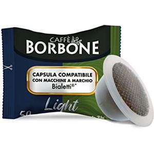 Caffè Borbone Miscela Light, 50% di caffeina in meno della Miscela Blu - 50 Capsule - Compatibili con Macchine a marchio Bialetti®*
