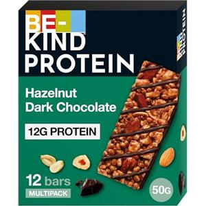 BE-KIND Protein Barretta Proteica alla Nocciola e Cioccolato Fondente, Snack Proteico senza Glutine, 12 gr di Proteine, 1 Confezione x 12 Barrette da 50 g (600 g)