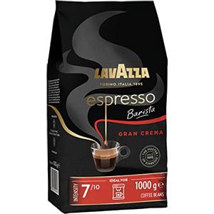 Lavazza, Espresso Barista Gran Crema, Caffè in Grani Tostati a Tamburo, Ideali per Macchine da Caffè Espresso, Note Aromatiche di Fiori, Arabica e Robusta, Intensità 7/10, Tostatura Leggera, 1 kg