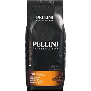 Pellini N.82 Vivace, Caffè in Grani per Espresso 1 kg, Miscela Classica Arabica e Robusta dal Gusto Deciso e Bilanciato, Caffè in Chicchi a Tostatura Media