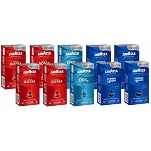 Lavazza, Capsule Caffè in Alluminio Compatibili con Macchine Nespresso Original, Gusti Assortiti, 10 Confezioni da 10 Capsule, 4 x Qualità Rossa, 4 x Crema e Gusto, 2x Dek, 100 capsule
