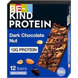 BE-KIND Protein Barretta Proteica al Doppio Cioccolato Fondente, Snack Proteico senza Glutine, 12 gr di Proteine, 12 Unità, Confezione da 1