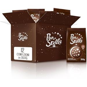 Pan di Stelle Biscotti Frollini con Cacao, Cioccolato e Latte Fresco Italiano, Colazione Ricca di Gusto, 12 Confezioni da 350 g