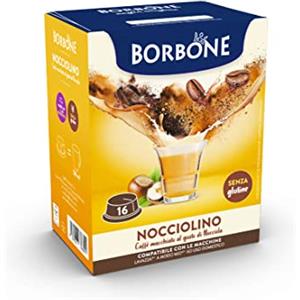 Caffè Borbone Nocciolino, Caffè macchiato al gusto di Nocciola - 96 capsule (6 confezioni da 16) - Compatibili con le Macchine ad uso domestico Lavazza* A Modo Mio*