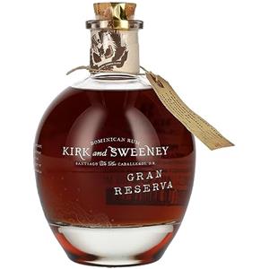 Kirk and Sweeney 3 Badge - Kirk & Sweeney Gran Reserva, Rum Prodotto in Repubblica Dominicana, Distillato con Metodo Tradizionale e Invecchiato in Botti di Quercia, 40% Vol, Bottiglia in Vetro da 700 ml