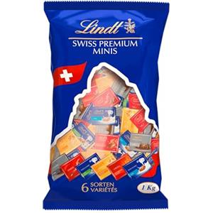 Lindt Napolitains Praline di Cioccolato al Latte, Fondente, con Nocciole, 150 Cioccolatini, in confezione assortita maxi formato 1kg