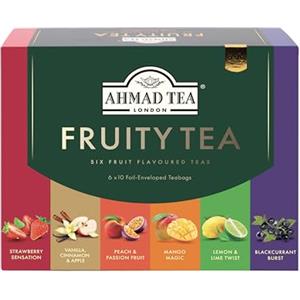 Ahmad Tea Fruitytea - Tè Nero e Verde Aromatizzato Alla Frutta In 6 Gusti Diversi - 6 Confezioni da 10 Bustine, Tè Alla Frutta, 60 Unità